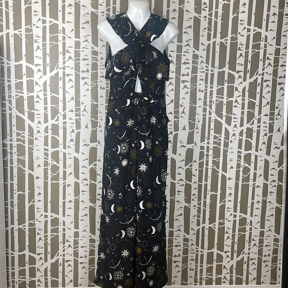 Lost + Wander Zodiac Cross-Front Ruffle Jumpsuit S - Picture 1 of 12